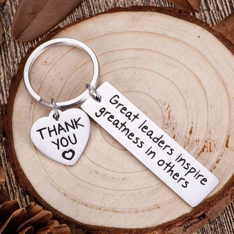1 Piece Simple Style Letter Heart Shape Stainless Steel Teachers' Day Unisex Bag Pendant Keychain