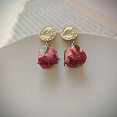 Wholesale Jewelry Fashion Rose Flower Alloy Flowers Earrings