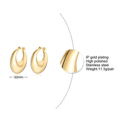 1 Pair Simple Style U Shape Plating 201 Stainless Steel Earrings