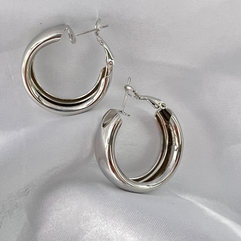 1 Pair Fashion Circle Alloy Plating Gold Plated Silver Plated Women's Earrings