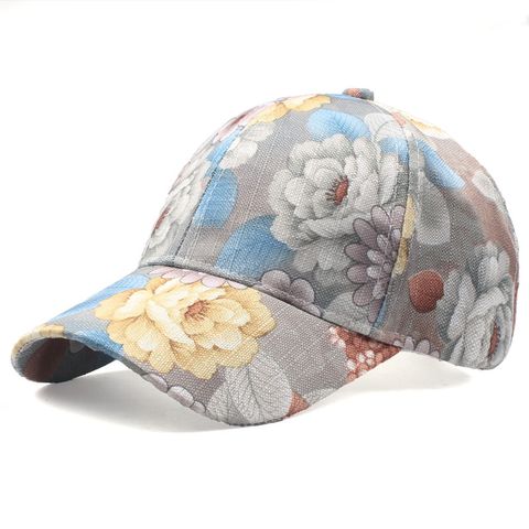 Mujeres Moda Flor Gorra De Beisbol