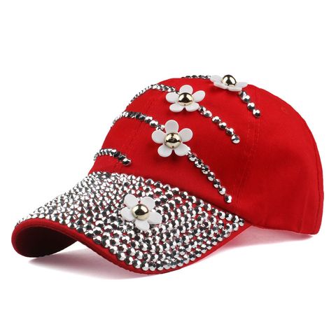 Women's Retro Flower Rhinestone Crimping Baseball Cap