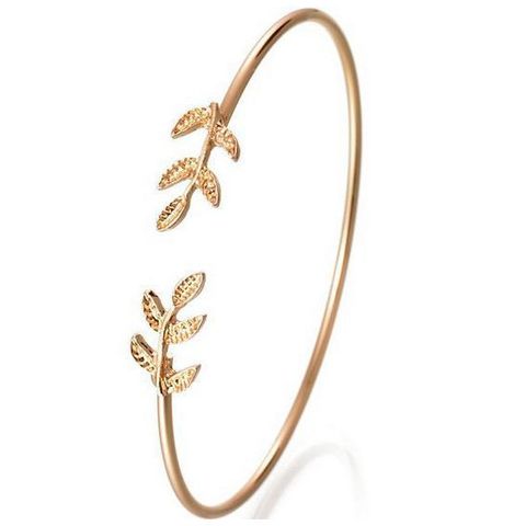 E011 European And American Hot Leaf Bracelet Open Leaf Bracelet Jewelry Yiwu Wholesale Of Small Articles Stall Supply
