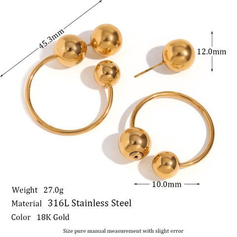 1 Pair Classic Style Solid Color Stainless Steel Plating Earrings