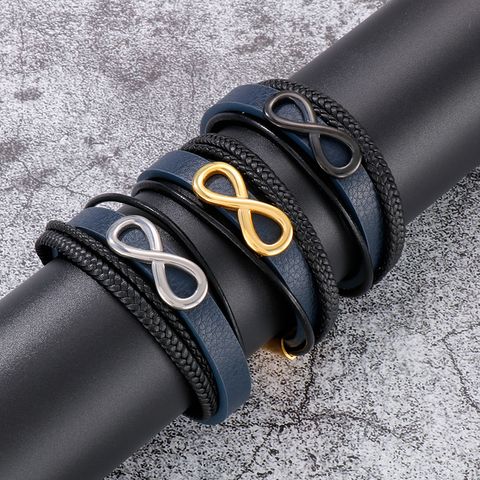 Retro Bow Knot Stainless Steel Handmade 18K Gold Plated Men'S Bracelets