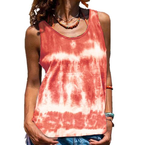 Women's T-shirt Sleeveless Tank Tops Printing Fashion Tie Dye