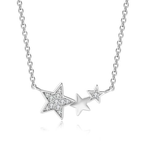 Simple Style Star Copper Gold Plated Zircon Necklace In Bulk