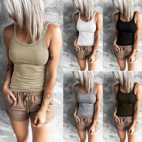 Women's T-shirt Tank Tops Patchwork Casual Solid Color