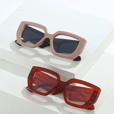 Retro Color Sólido Ordenador Personal Cuadrado Fotograma Completo Gafas De Sol Mujer