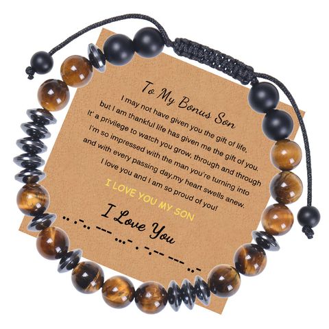 1 Piece Retro Geometric Natural Stone Tiger Eye Men's Bracelets