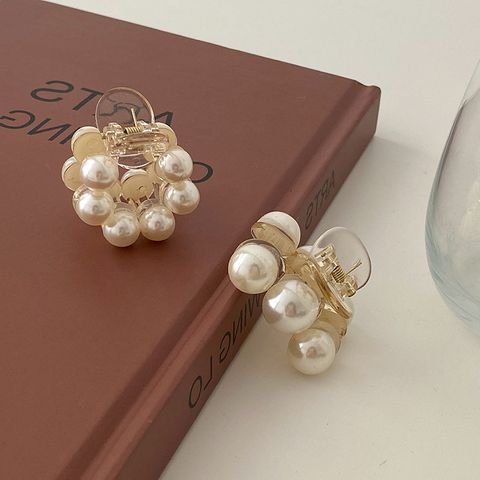 Elegant Geometric Artificial Pearl Plastic Hair Claws