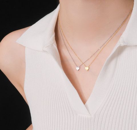 Ig Style Simple Style Heart Shape Titanium Steel Necklace