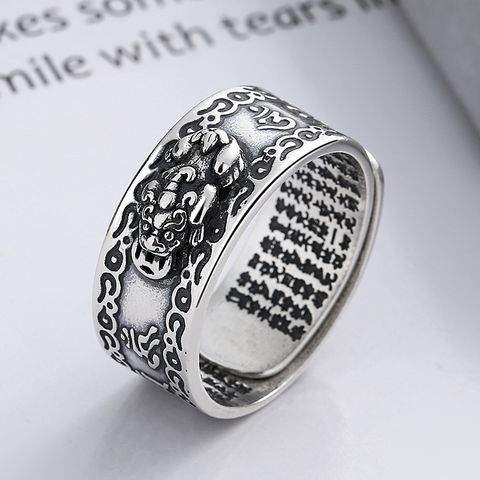 1 Piece Retro Word Sterling Silver Rings