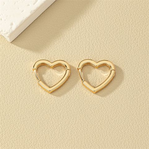 1 Pair Basic Heart Shape Alloy Plating Women's Earrings