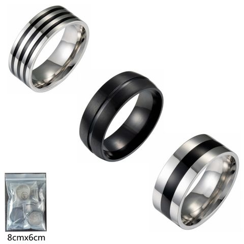 1 Piece Hip-hop Circle Stainless Steel Plating Rings
