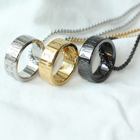 Basic Circle Titanium Steel Plating Men's Pendant Necklace