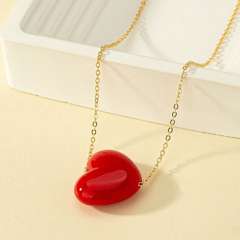 1 Piece Ins Style Heart Shape Alloy Plating Women's Pendant Necklace