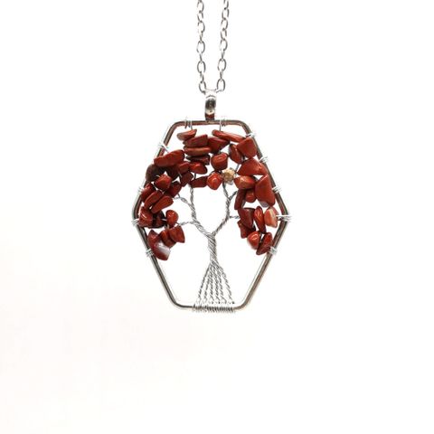 1 Piece Ethnic Style Leaf Natural Stone Plating Metal Necklace