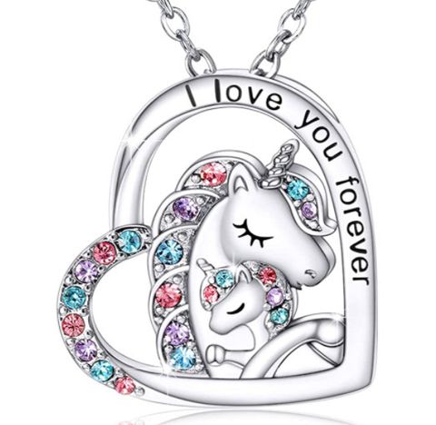 1 Piece Fashion Heart Shape Alloy Inlay Rhinestones Girl's Pendant Necklace