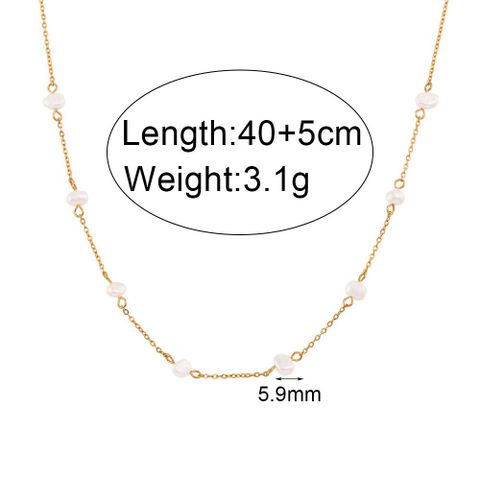 Basic Simple Style Classic Style Geometric Stainless Steel 18k Gold Plated Necklace