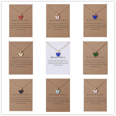 1 Piece Simple Style Butterfly Alloy Chain Women's Pendant Necklace