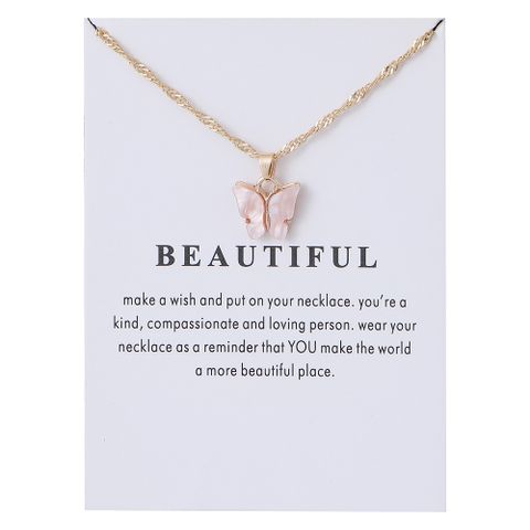 1 Piece Simple Style Butterfly Alloy Chain Women's Pendant Necklace