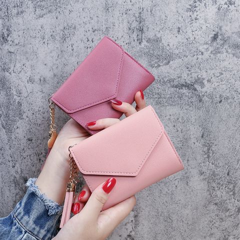 Women's Solid Color Pu Leather Open Wallets