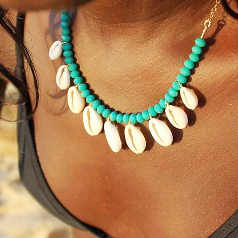 1 Piece Bohemian Shell Alloy Turquoise Shell Women's Necklace