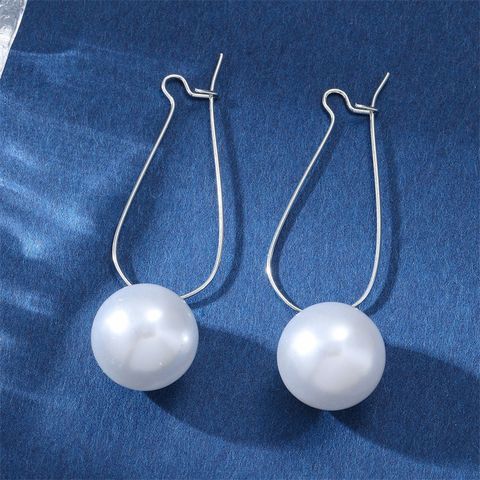Wholesale Jewelry 1 Pair Korean Style Geometric Imitation Pearl Drop Earrings
