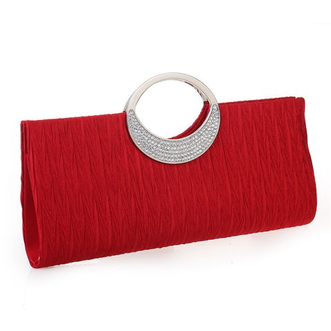 White Red Blue Satin Solid Color Square Evening Bags