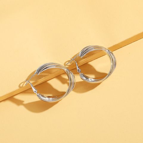 1 Pair Vintage Style Circle Plating Titanium Steel 18k Gold Plated Silver Plated Hoop Earrings