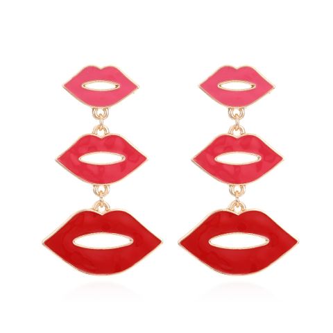 1 Pair Simple Style Lips Alloy Enamel Women's Drop Earrings