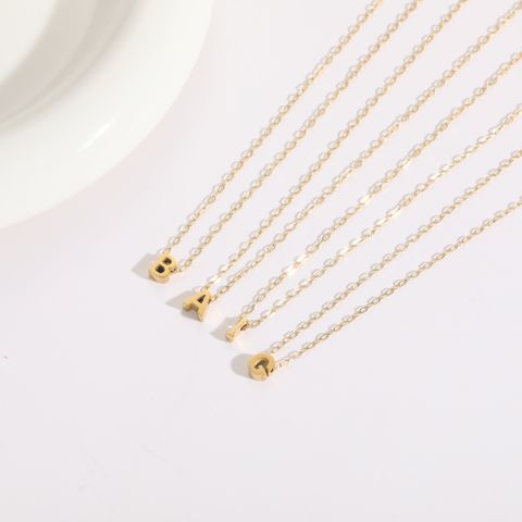 Casual Classic Style Streetwear Letter Titanium Steel Plating 14k Gold Plated Pendant Necklace