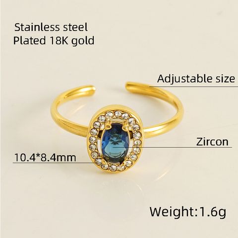 Titanium Steel Simple Style Classic Style Inlay Water Droplets Heart Shape Rhombus Zircon Rings
