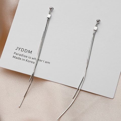 1 Pair Simple Style Geometric Sterling Silver Plating Ear Line