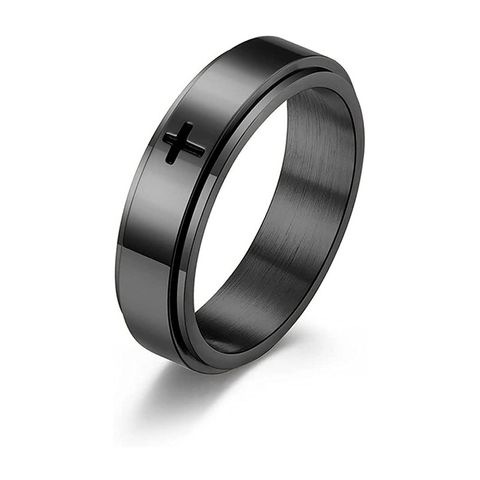 1 Piece Casual Cross Titanium Steel Rings