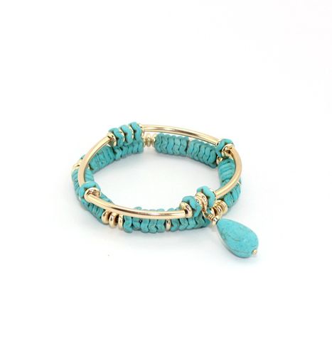 1 Piece Ethnic Style Geometric Turquoise Copper Plating Bracelets