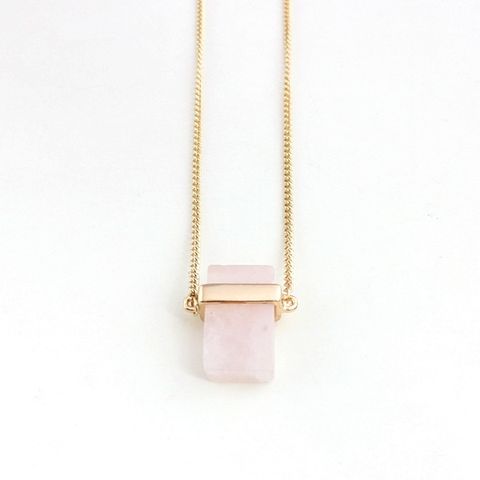 1 Piece Simple Style Rectangle Crystal Inlay Crystal Necklace