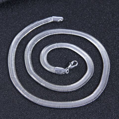0.5 * 49cm Fashion Concise Flat Snake Blade Stainless Steel Men Elegant Necklace