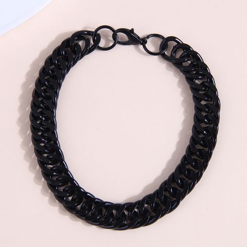 Fashion Simple Stainless Steel Woven Black Metal Chain Temperament Men's Bracelet