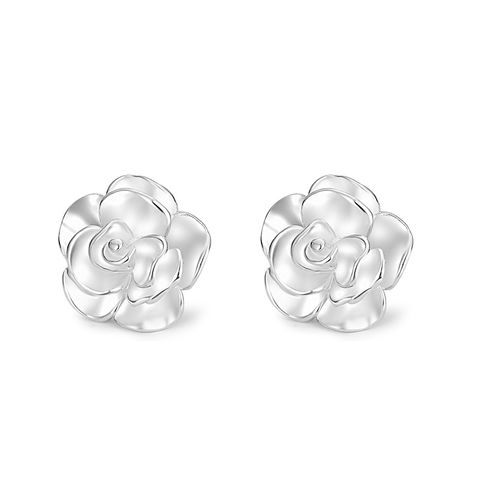 1 Pair Simple Style Flower Sterling Silver Plating Ear Studs