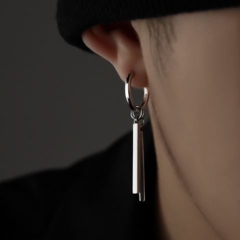 1 Piece Hip-hop Geometric Stainless Steel Plating Men's Drop Earrings