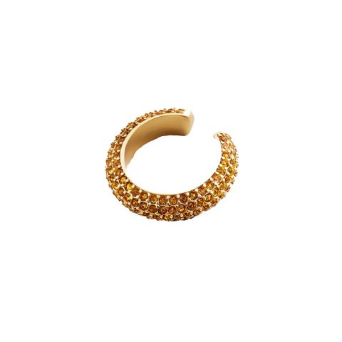 Wholesale Jewelry Exaggerated C Shape Alloy Zircon Inlay Ear Clips