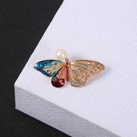 Retro Cat Butterfly Bird Metal Enamel Inlay Artificial Rhinestones Artificial Pearls Women's Brooches