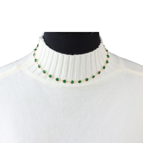 Simple Style Geometric Alloy Inlay Rhinestones Women's Necklace