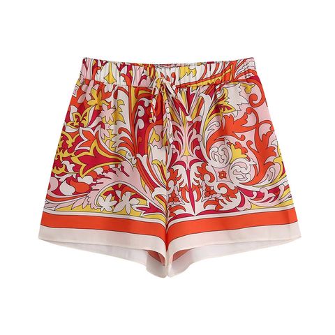 Women's Elegant Printing Polyester Printing Shorts Sets