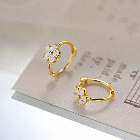 Wholesale Jewelry 1 Pair Simple Style Flower Alloy Earrings