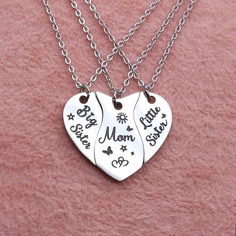 304 Stainless Steel Simple Style Carving Letter Pendant Necklace