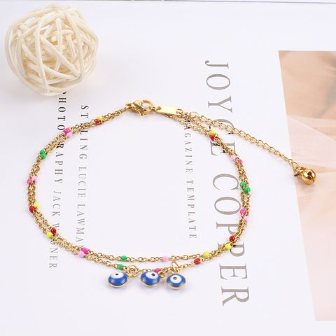 Retro Devil's Eye Stainless Steel Wholesale Anklet