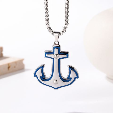 Vintage Style Anchor 304 Stainless Steel Plating Men'S Pendant Necklace